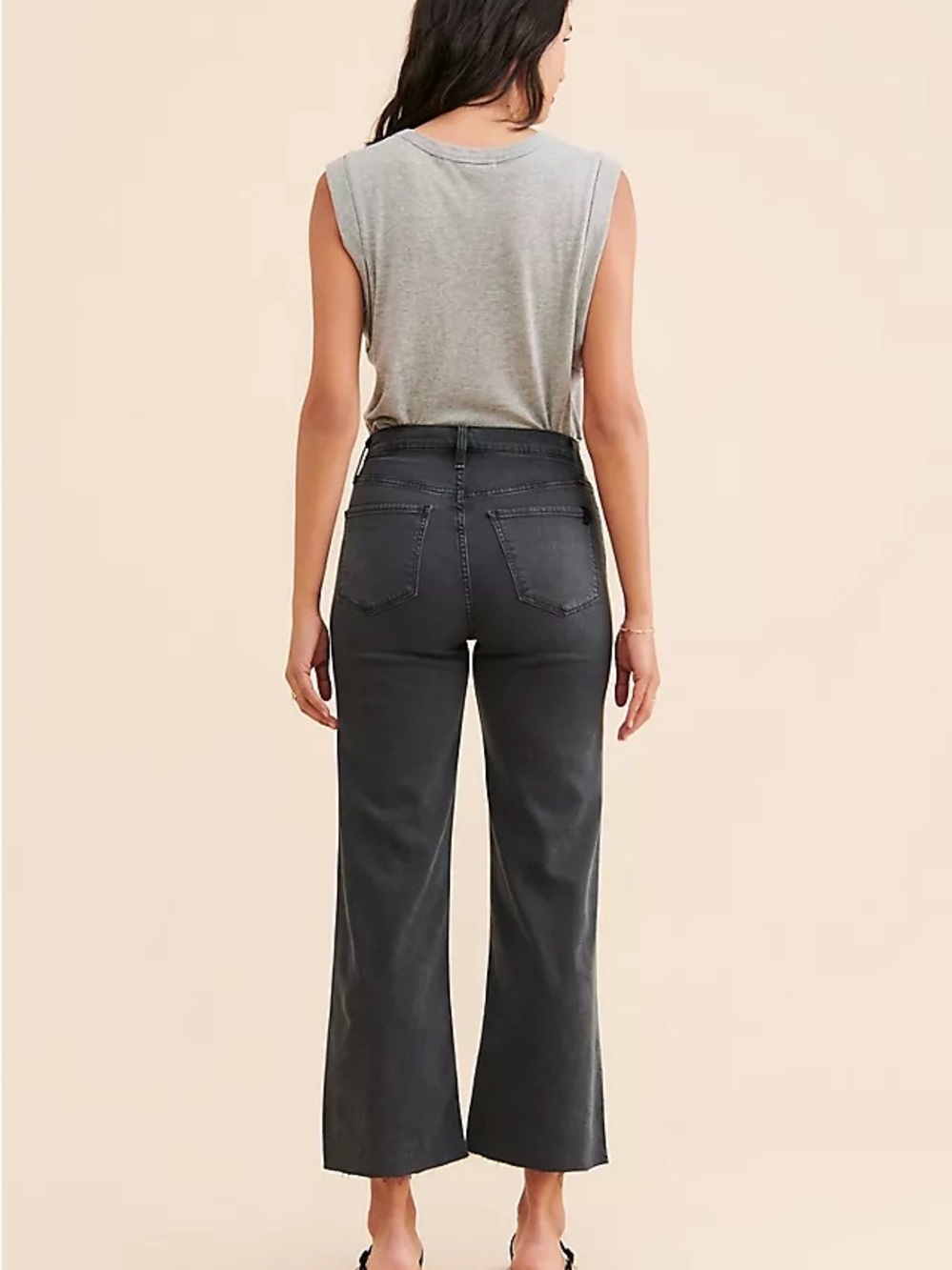 48. Joes jeans • NWT $180 High-Rise Wide Leg Jeans Charcoal W17-19” R13” I25”